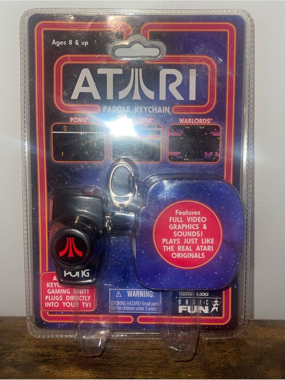 Atari Paddle KeyChain (Atari, 2006, Basic Fun, Inc.) Brand New/Factory Sealed!